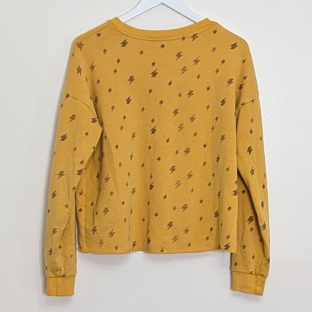 Junk Food Sweatshirt Lightning Bolt Yellow Crewneck Medium - Picture 8 of 9